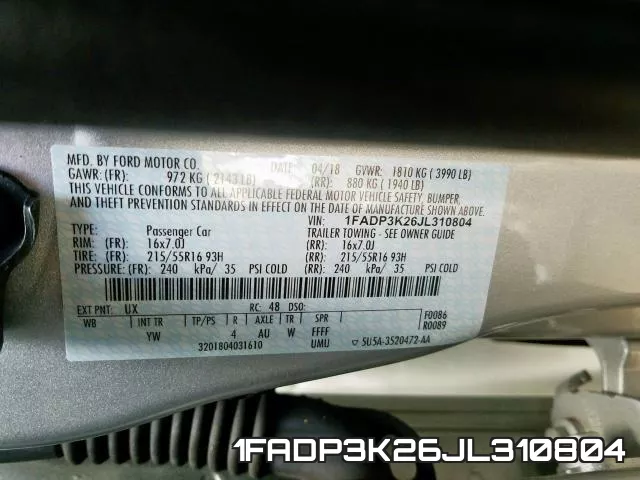 1FADP3K26JL310804 фото 2