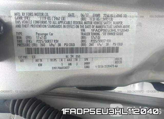 1FADP5EU3HL112040 фото 10