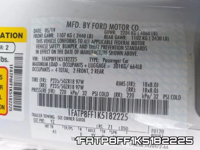 1FATP8FF1K5182225 фото 2