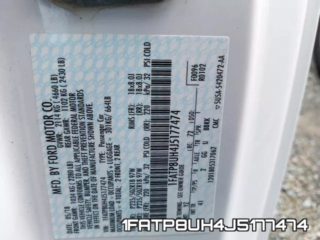 1FATP8UH4J5177474 фото 2
