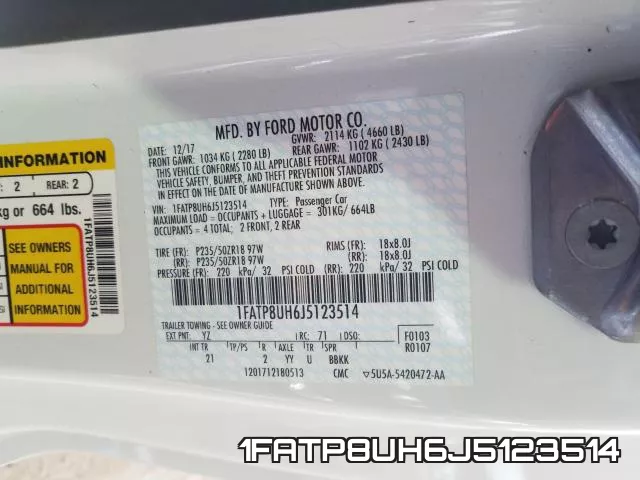 1FATP8UH6J5123514 фото 2
