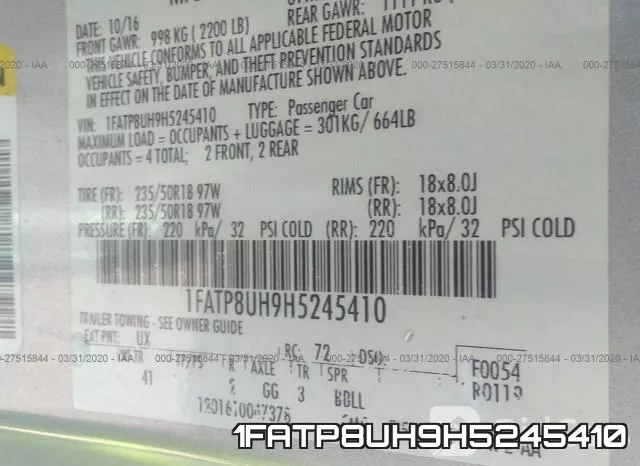 1FATP8UH9H5245410 фото 10