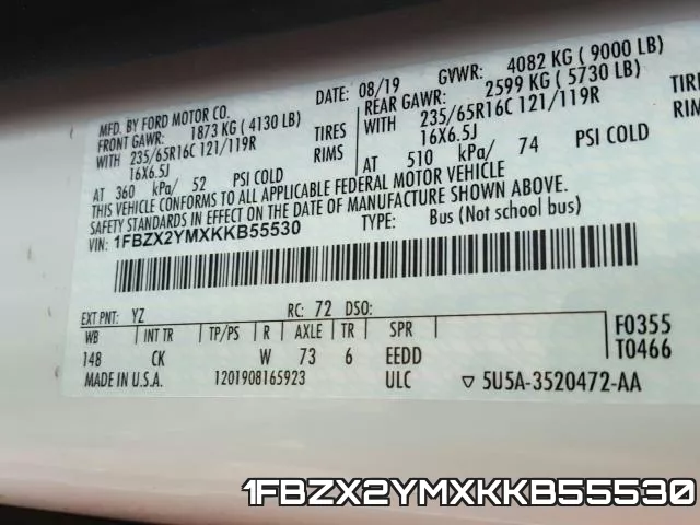 1FBZX2YMXKKB55530 фото 2