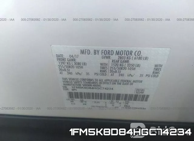 1FM5K8D84HGC74234 фото 10