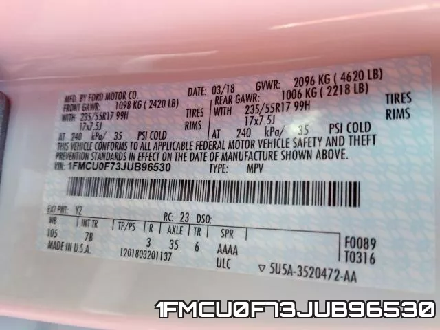 1FMCU0F73JUB96530 фото 2