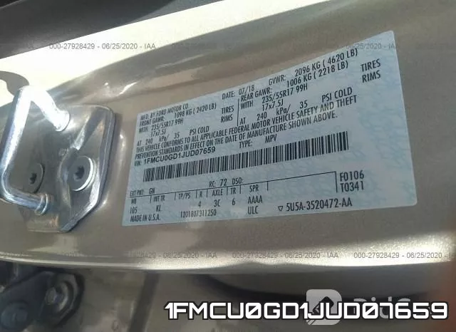 1FMCU0GD1JUD07659 фото 10