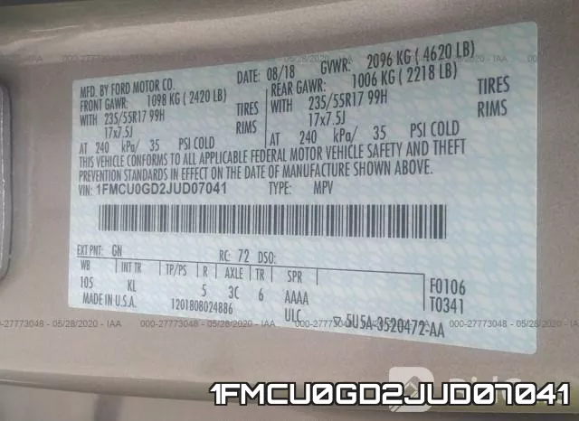1FMCU0GD2JUD07041 фото 10