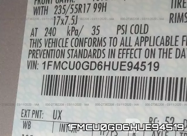 1FMCU0GD6HUE94519 фото 10
