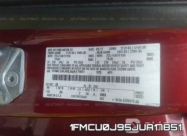 1FMCU0J95JUA17851 фото 10