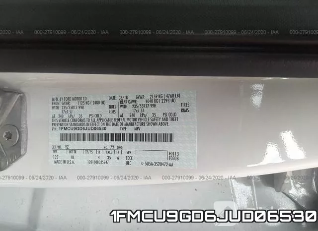 1FMCU9GD6JUD06530 фото 10