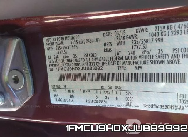 1FMCU9HDXJUB83992 фото 10