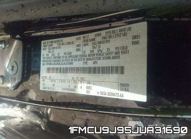 1FMCU9J95JUA31690 фото 10