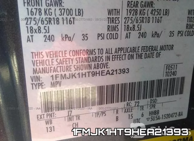 1FMJK1HT9HEA21393 фото 10