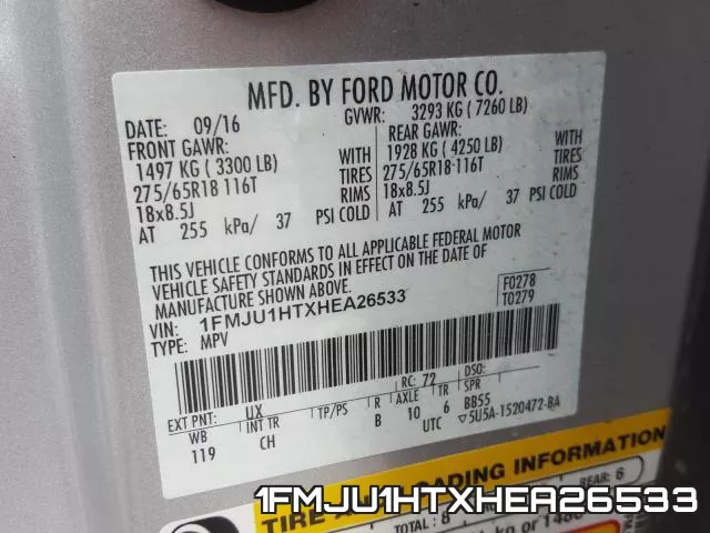 1FMJU1HTXHEA26533 фото 2
