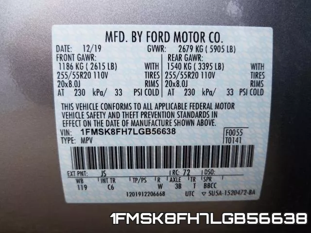 1FMSK8FH7LGB56638 фото 2