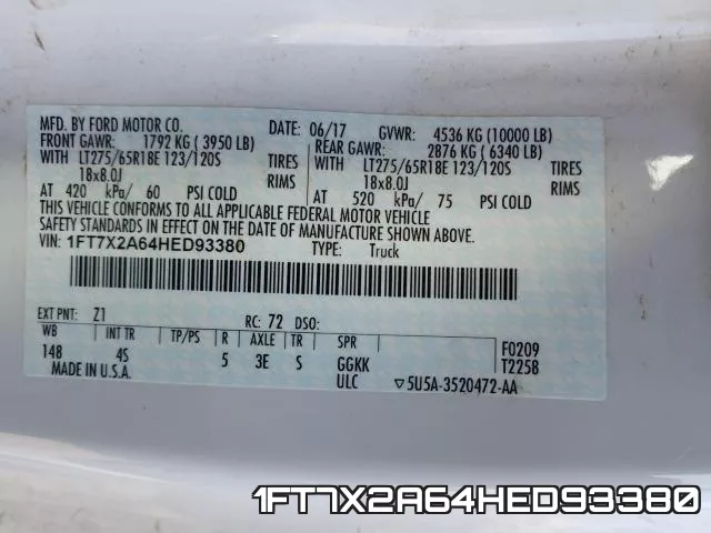 1FT7X2A64HED93380 фото 2