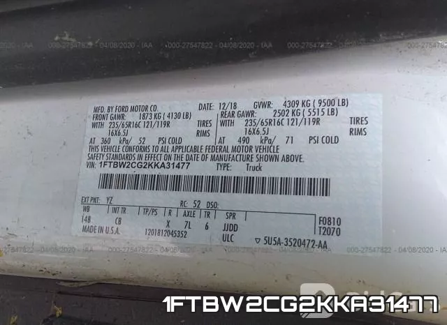 1FTBW2CG2KKA31477 фото 10
