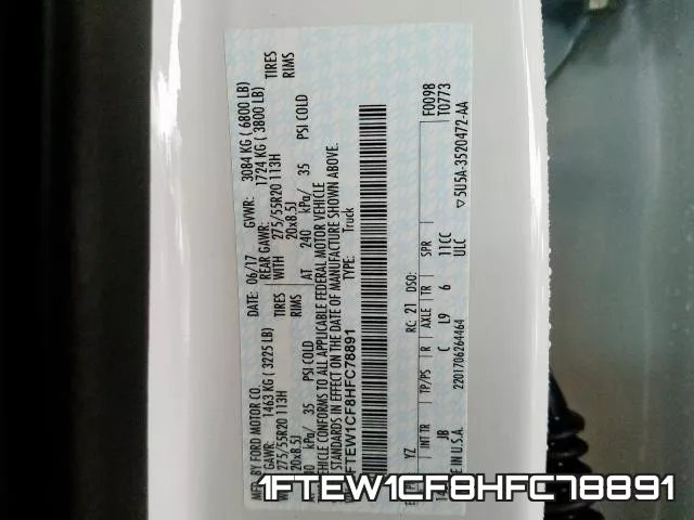 1FTEW1CF8HFC78891 фото 2