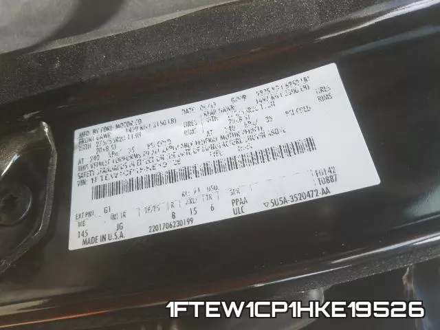 1FTEW1CP1HKE19526 фото 2