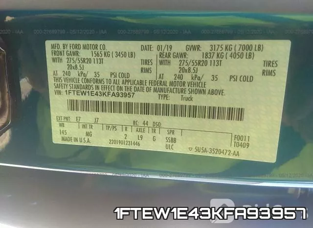 1FTEW1E43KFA93957 фото 10