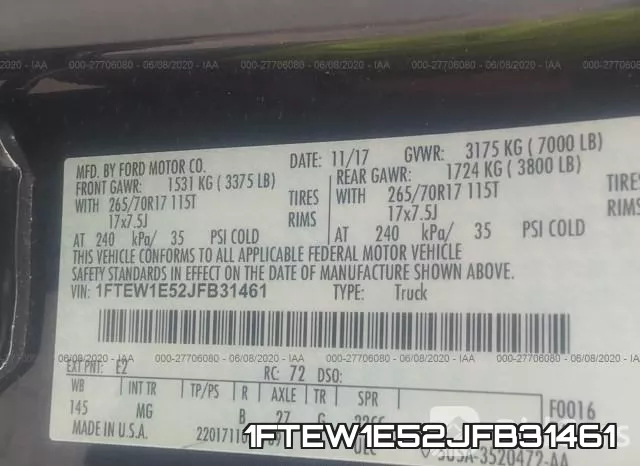 1FTEW1E52JFB31461 фото 10