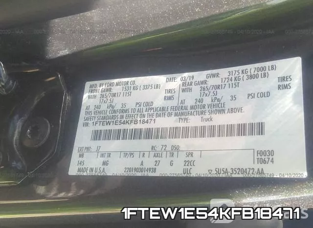 1FTEW1E54KFB18471 фото 10