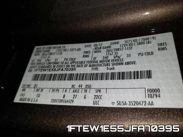 1FTEW1E55JFA70395 фото 2