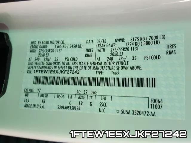 1FTEW1E5XJKF27242 фото 2
