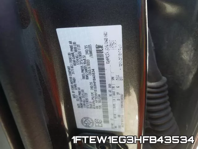 1FTEW1EG3HFB43534 фото 2