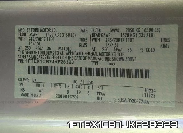 1FTEX1CB7JKF28323 фото 10