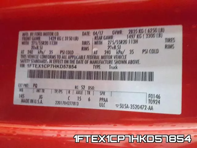 1FTEX1CP7HKD57854 фото 2