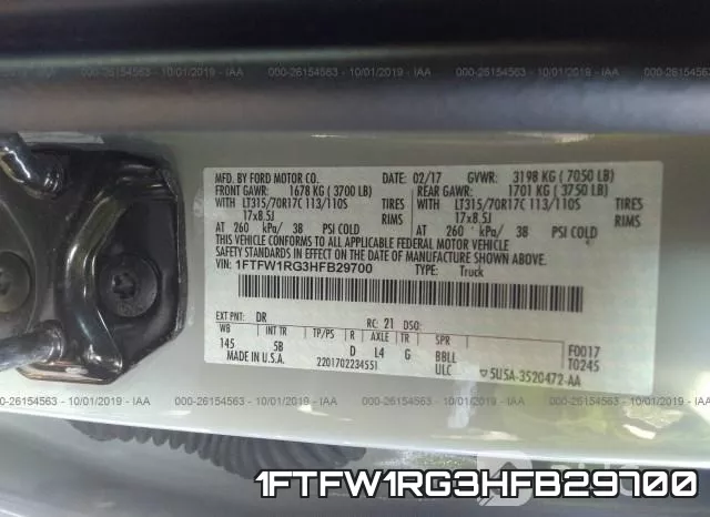 1FTFW1RG3HFB29700 фото 10