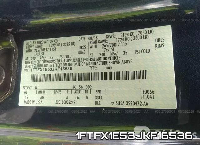 1FTFX1E53JKF16536 фото 10