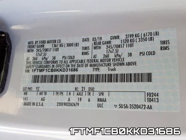 1FTMF1CB0KKD31686 фото 2
