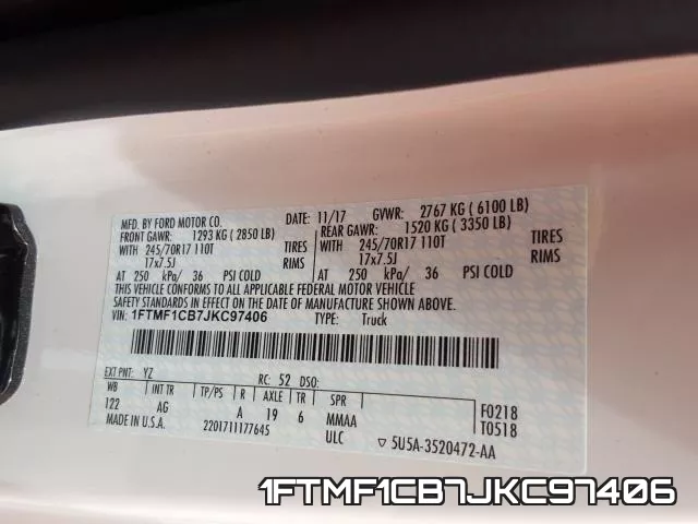 1FTMF1CB7JKC97406 фото 2