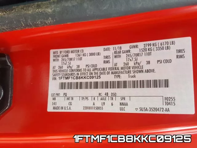 1FTMF1CB8KKC09125 фото 2