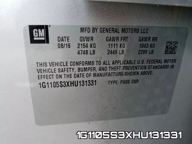 1G1105S3XHU131331 фото 2