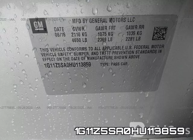 1G11Z5SA0HU113859 фото 10