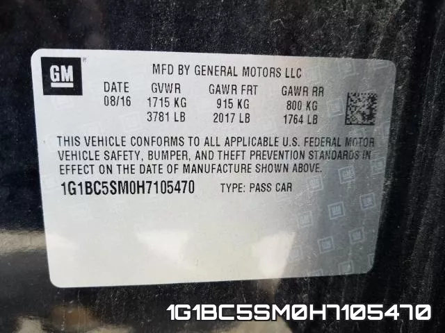 1G1BC5SM0H7105470 фото 2