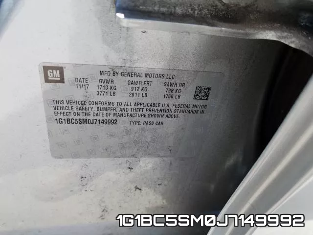1G1BC5SM0J7149992 фото 2