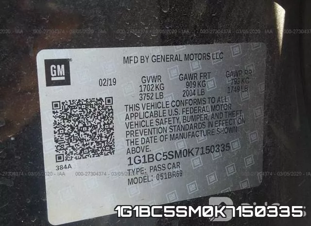 1G1BC5SM0K7150335 фото 10