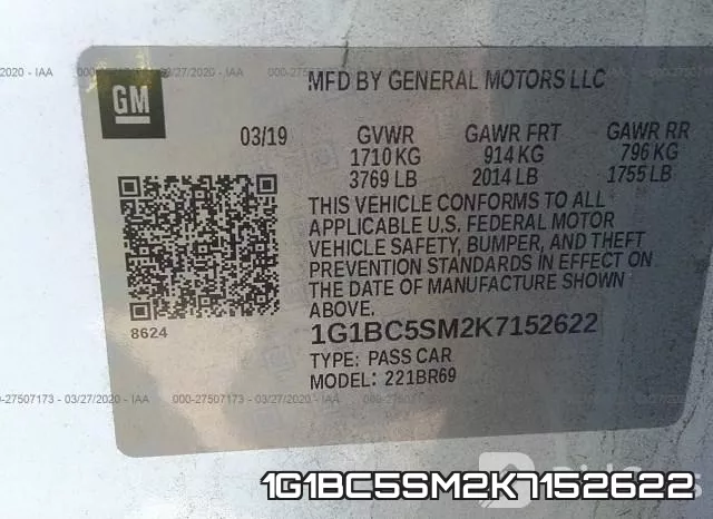 1G1BC5SM2K7152622 фото 10