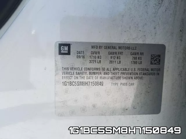 1G1BC5SM8H7150849 фото 2
