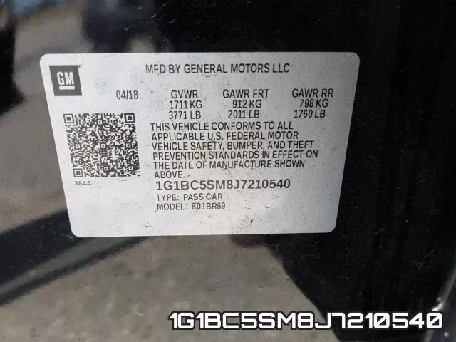1G1BC5SM8J7210540 фото 2