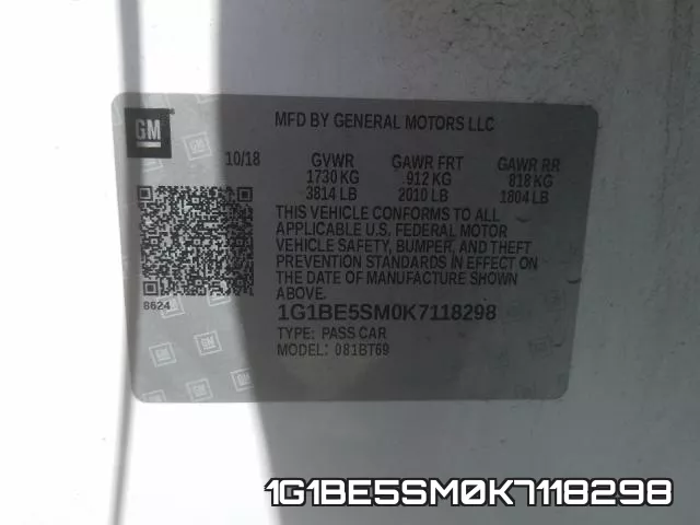 1G1BE5SM0K7118298 фото 2