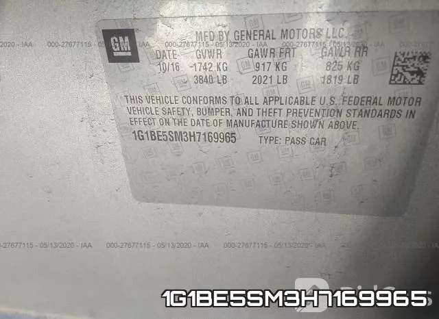 1G1BE5SM3H7169965 фото 10