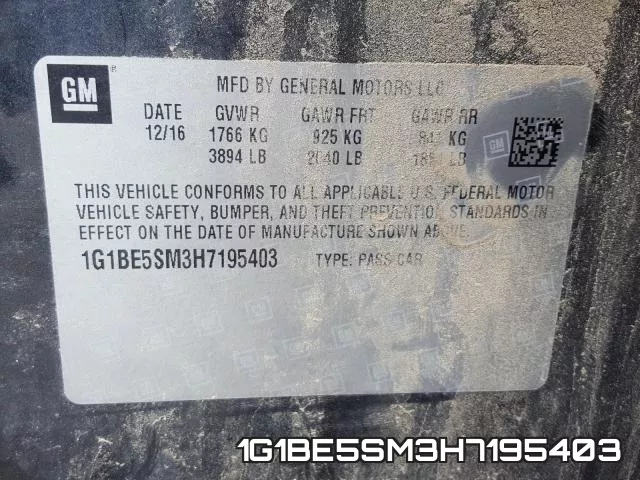 1G1BE5SM3H7195403 фото 2