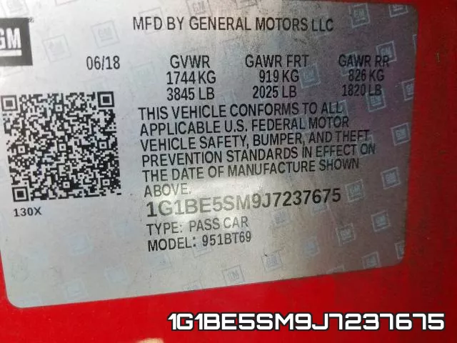 1G1BE5SM9J7237675 фото 2