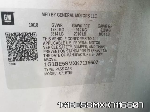 1G1BE5SMXK7116607 фото 2