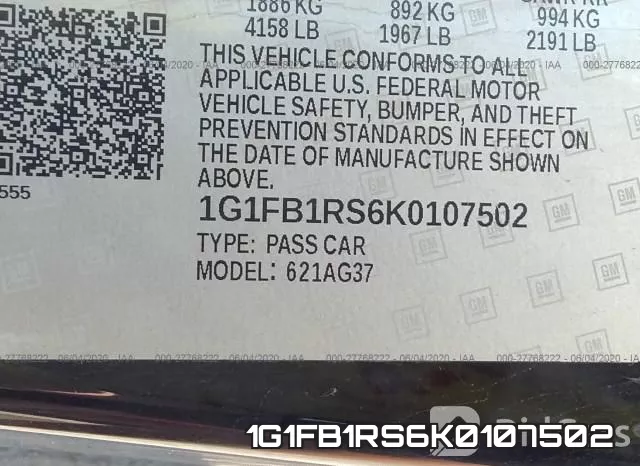 1G1FB1RS6K0107502 фото 10